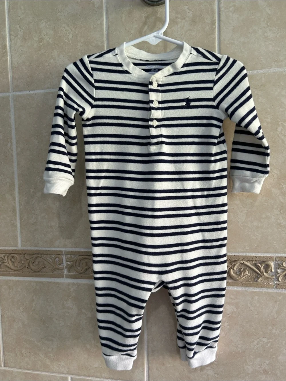 Ralph Lauren Navy Striped Romper